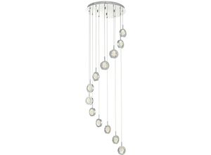 5035128588388 - Dar Lighting - dar livia - Cluster led Pendelleuchte aus poliertem Chrom und Glas 12x led