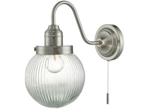 5035128588531 - 10-dar Lighting - dar tamara - Wandleuchte Satin Nickel & geripptes Glas