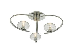 5035128588944 - 10-dar Lighting - dar leighton - Semi Flush Deckenleuchte Light Satin Chrom & Zuckerrohrglas 3x G9