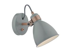 5035128589552 - Dar Lighting - dar frederick - Single Spotlight Wandleuchte Grau & Kupfer