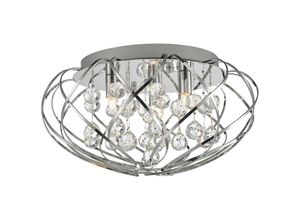 5035128633859 - Dar Lighting - Riya 3 heller bündiger Kristall und poliertes Chrom