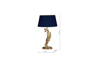 5035128637932 - Laura Ashley Archer Blattgold-Tischlampe mit Schirm