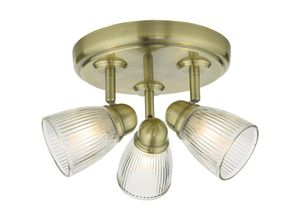 5035128678034 - Dar Lighting - dar cedric - Spotlight Spotlight Antik Messingglas IP44 3x G9