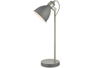 5035128686411 - Dar Lighting - dar frederick - Aufgabe Aufgabe Tischlampe Dunkelgrau Satin Chrom