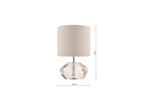 5035128688408 - Laura Ashley Ivy Tischlampe aus facettiertem Kristallglas mit Schirm