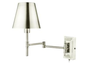 5035128699589 - Dar Lighting - Kensington Verstellbare 1-Licht-Wandleuchte mit Schwenkarm Nickel poliert