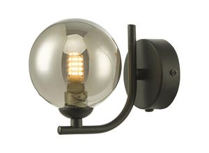 5035128701954 - Dar Lighting - Cradle Wandleuchte Mattschwarzes Rauchglas Globe