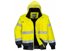 5036108163076 - - Jacke hohe Sichtbarkeit Gelb   Marine T4XL C465YNR4XL