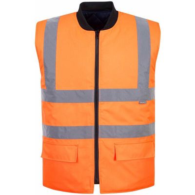 5036108167623 - Wasserabweisende wendbare Warnweste mit Steppfutter Orange 5XL - Orange - Portwest