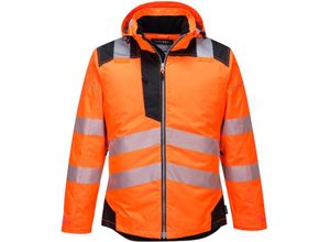 5036108288816 - Warnschutz-Regenjacke mit Kapuze orange S - Orange