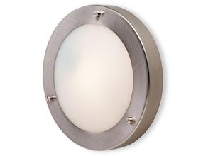 5036797129261 - Firstlight Products - Firstlight Rondo - 1 Lichtwand   Deckenleuchte Gebürsteter Stahl Opalglas IP54 G9