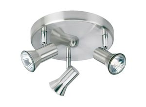 5036797143311 - Firstlight Products - Firstlight Magnum - 3 Light Flush Brushed Steel GU10