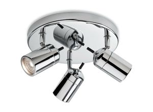 5036797144745 - Firstlight Products - Firstlight Atlantic - 3 Light Flush Badezimmer Deckenleuchte Chrom IP44 GU10