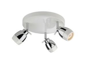 5036797146411 - Firstlight Products - Firstlight Marine - 3 Light Flush Badezimmer Deckenleuchte Weiß Chrom IP44 GU10