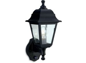 5036797148750 - Firstlight Products - Firstlight Oslo - 1 leichte Außenwandlaterne - Uplight mit Pir Black Resin IP44 E27