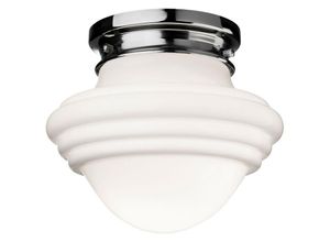 5036797151538 - Firstlight Products - Firstlight Art - 1 Light Flush Light Chrom Opalweißglas E27