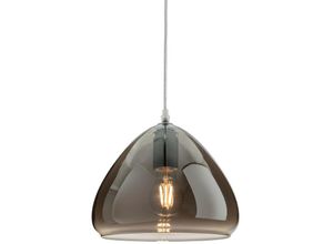 5036797154249 - Firstlight Products - Firstlight Willis Dome Pendelleuchte Chrom mit Rauchglas