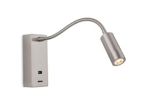 5036797154966 - Firstlight Products - Firstlight Clifton led Flexi Wandleseleuchte & usb gebürsteter Stahl