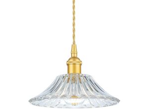 5036797155109 - Firstlight Products - Firstlight Wilshire Dome Pendelleuchte Satin Gold mit dekorativem Glas