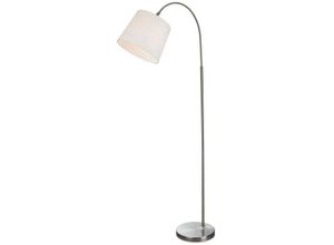 5036797155123 - Firstlight Products - Firstlight Tower Stehlampe aus gebürstetem Stahl mit cremefarbenem Schirm