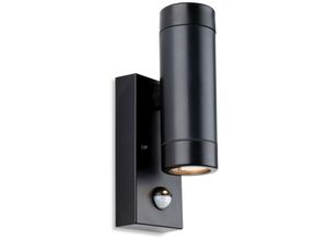 5036797155178 - Firstlight Products - Firstlight Ravel Up Down Resin 2 Light Wall mit pir Schwarz IP54