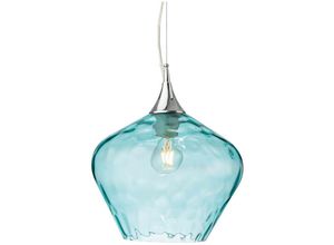 5036797155437 - Firstlight Products - Firstlight Titan Dome Pendelleuchte Chrom mit Aqua Glas