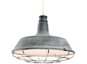 5036797156007 - Firstlight Products - Firstlight Manta - 1 Light Dome Deckenanhänger Beton Chromgrill E27