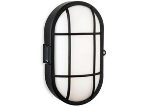 5036797156892 - Firstlight Products - Firstlight Lewis LED-Harz-Schott – ovales Schwarz mit weißem Polycarbonat-Diffusor IP44