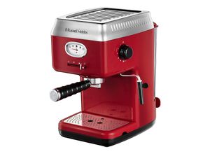 5038061111422 - Russell Hobbs Siebträger Retro Espressomaschine Rot + 2 Tasseinsätzen + Wassertank+ Milchschaumdüse