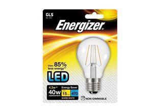 5050028082392 - Standard-LED-Glühbirne mit Glühfaden E27 470 Lumen 43W 40W Energizer