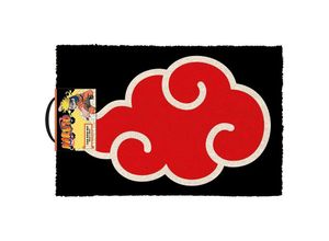 5050293866789 - Naruto Shippuden Fußmatte Akatsuki Symbol schwarz rot bedruckt aus Kokosfaser Unterseite aus PVC