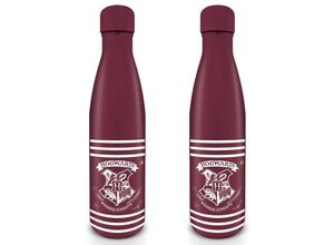 5050574254533 - HARRY POTTER (CLASSIC CREST BURGUNDY STRIPES) METAL DRINKS BOTTLE