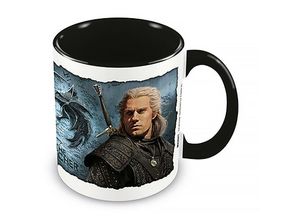 5050574264716 - - The Witcher Tasse Bound by Fate Geralt von Riva weiß blau schwarz bedruckt 100 % Keramik Fassungsvermögen ca 315 ml