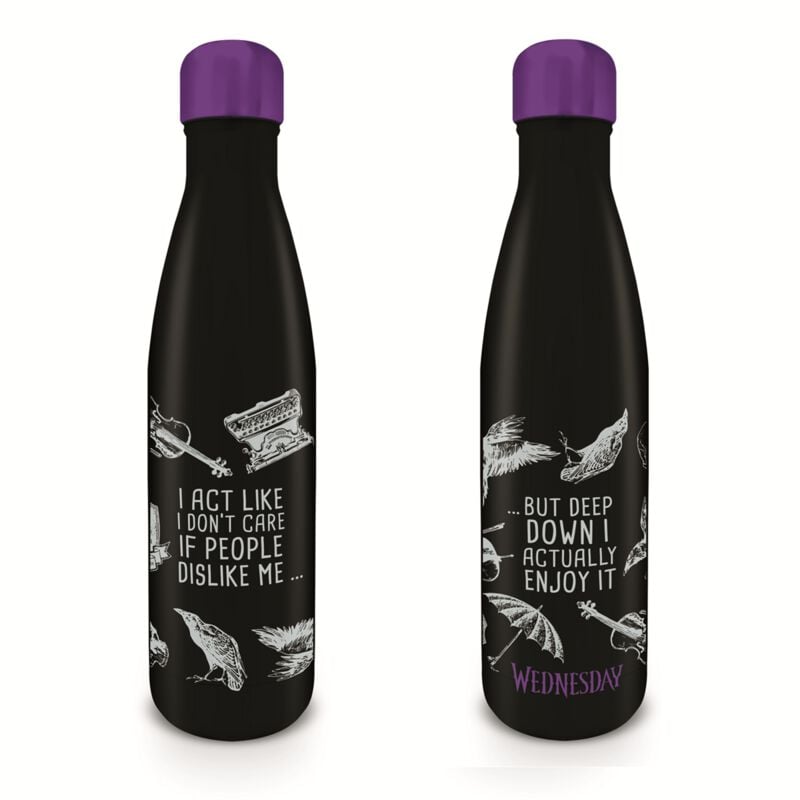 5050574278430 - I Act Like I Don´t Care Trinkflasche schwarz weiß 5050574278430 - I Act Like I Don´t Care Trinkflasche schwarz weiß