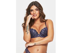 5050890650132 - Sexy Spitzen Planet Vorgeformter BH - Blau Silber