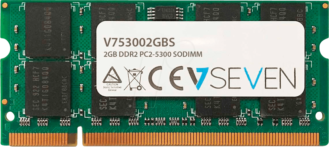 5050914959746 - 2GB DDR2 PC2-5300 667Mhz so dimm Notebook Arbeitsspeicher Modul 53002GBS - V7