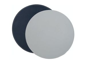 5050993347373 - Round Placemats de Faux Leather Tablecloths 29 cm 4 Stück Grau & Schwarz Farbe Schwarz & Grau - Creative Tops