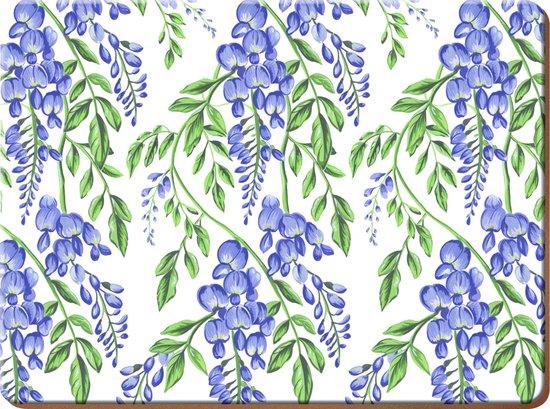 5050993347564 - Creative Tops Tischsets Wisteria 30 X 23 Cm Kork Blau 6 Stück