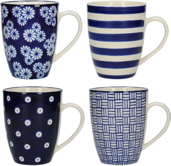 5050993356597 - Globe Tulpenbecher 4er-Set Keramik blau 028 L - | Out Of The Blue