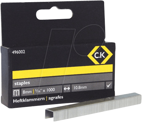 5051074960023 - Tackerklammern 1000 St ck 496002 Abmessungen (l x b) 8 mm x 105 mm 5051074960023 - Tackerklammern 1000 St ck 496002 Abmessungen (l x b) 8 mm x 105 mm