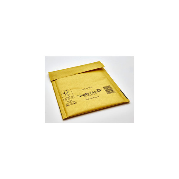 5051146000114 - Sealed Air Luftpolster-Luftpolster-Versandtaschen A 000 Gold Ohne Fenster 110 (B) x 160 (H) mm Abziehstreifen 100 Stück