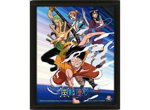 5051265892942 - - One Piece 3D Poster Straw Hat Pirates Assault 3-D Lentikular-Poster im Rahmen