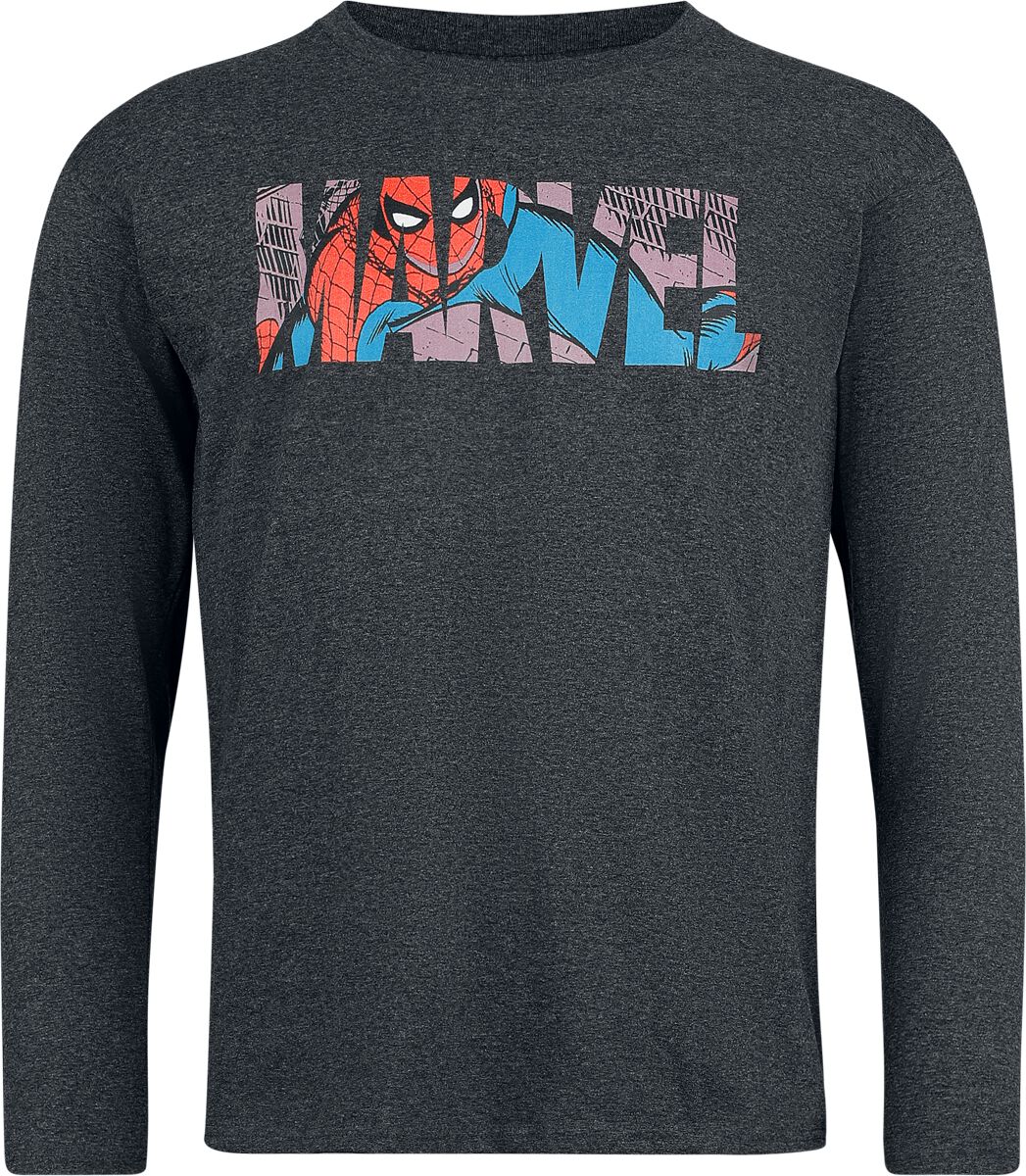 5052777042924 - Spider Man Window Langarmshirt dunkelgrau meliert in XXL