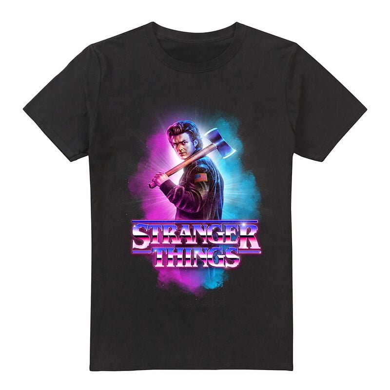 5052777084122 - Steve Harrington - Metall Burst T-Shirt schwarz in L