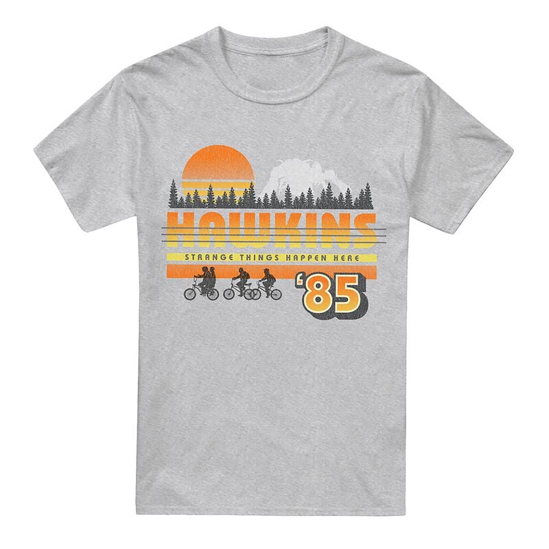 5052777084528 - Hawkins Retro 85 T-Shirt grau meliert in S