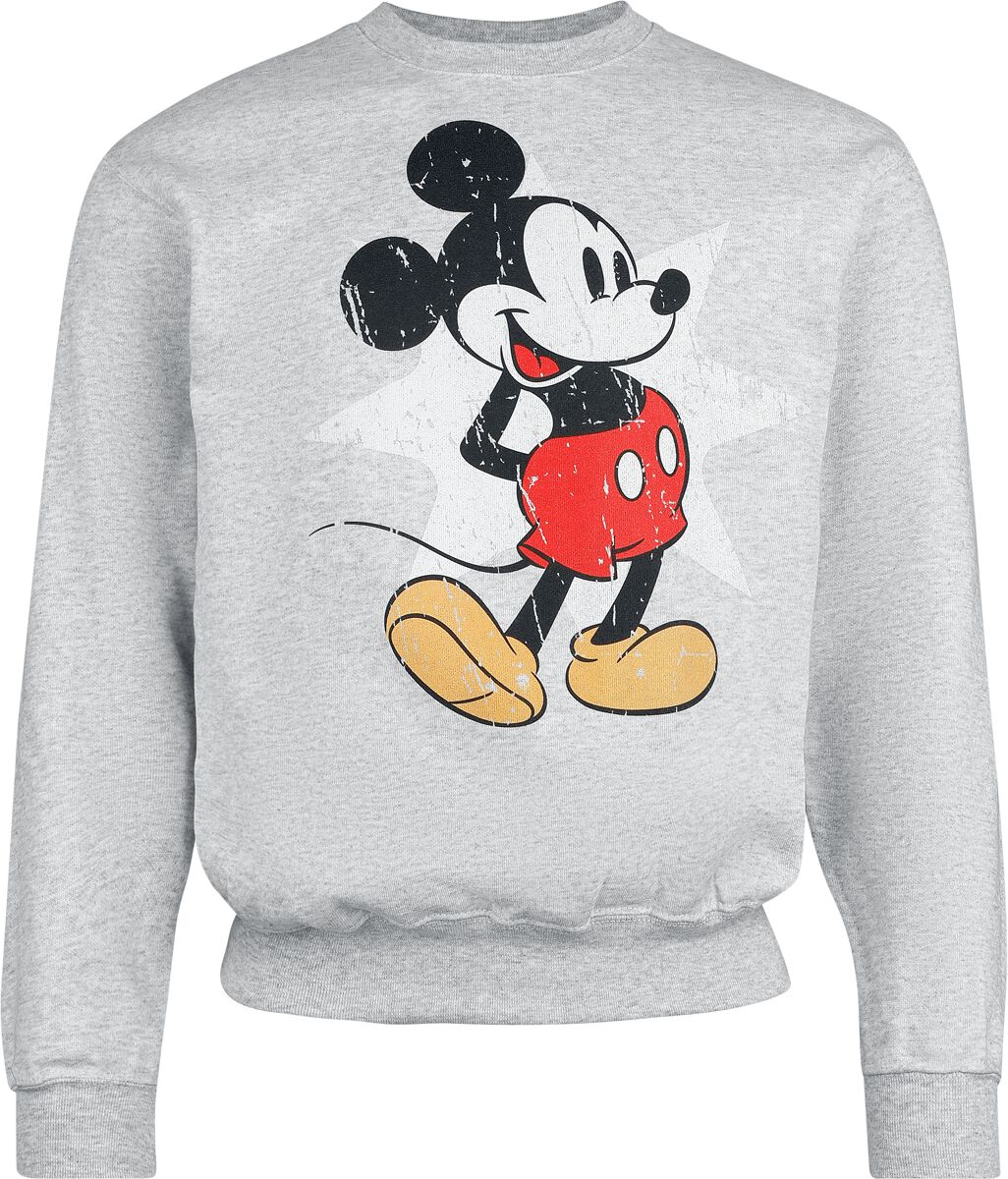 5052777761313 - Mickey Retro Star Sweatshirt grau meliert in L