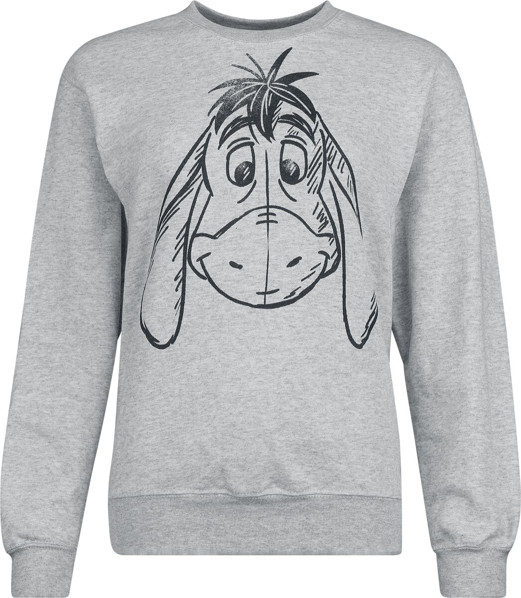 5052777817225 - Winnie The Pooh Winnie The Pooh Eeyore Sketchy Face Sweatshirt grau meliert in S