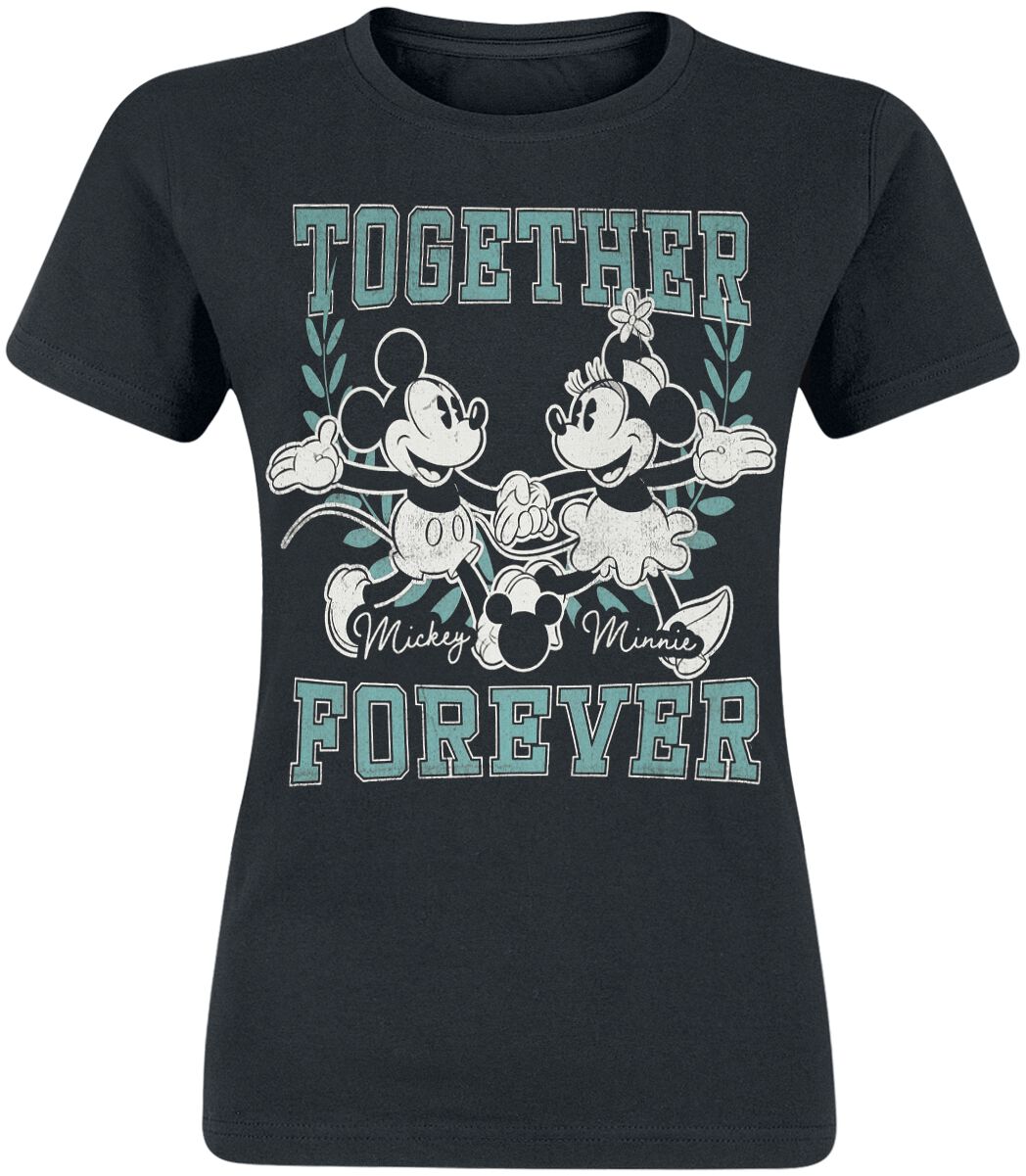 5052777949063 - Mickey & Minnie Together Forever T-Shirt schwarz in XL