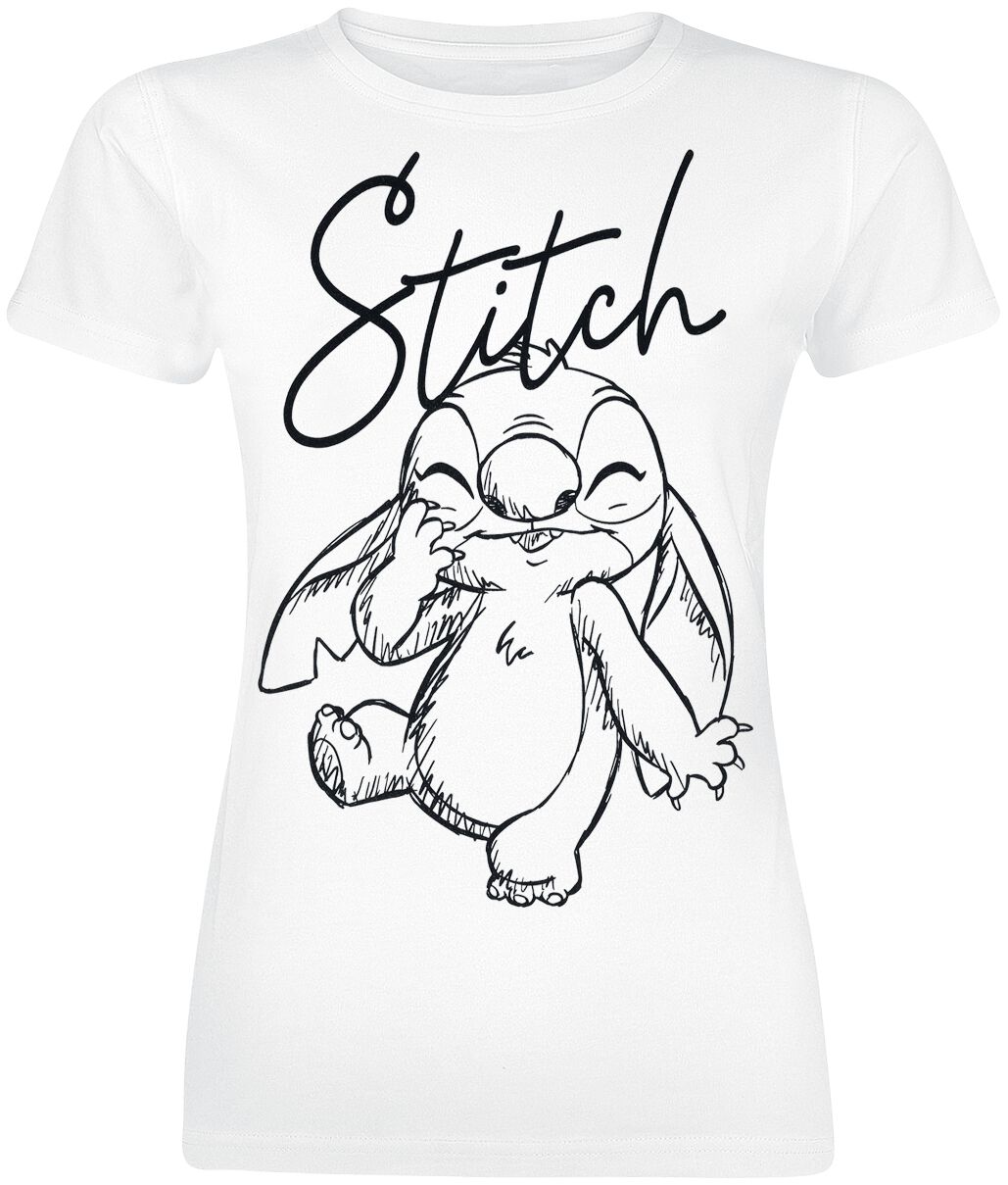 5052777973631 - Stitch Sketchy Surprise T-Shirt weiß in S