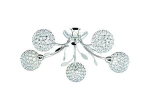 5053423006024 - Bellis - 5 Light Semi Flush Multi Arm Deckenleuchte Chrom und Glas Blumenblätter Design G9 - Searchlight